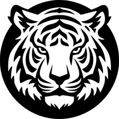 Tiger | Black and White Vector illustration