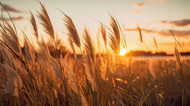 tall grass blowing in wind 