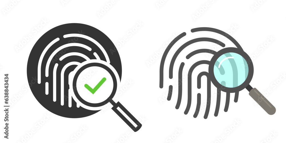 Poster biometric fingerprint data scan icon vector simple graphic, thumb finger print id check pictogram, i
