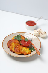 Lunch tasty food concept - delicious hash browns