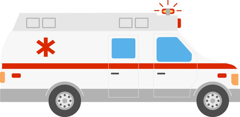 Vector illustration of ambulance car isolated on white background