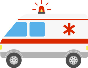 Vector illustration of ambulance car isolated on white background