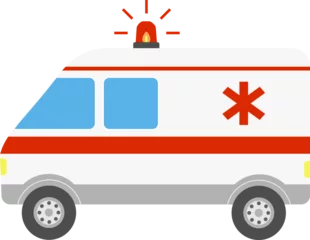 Fotobehang Vector illustration of ambulance car isolated on white background © Birdy