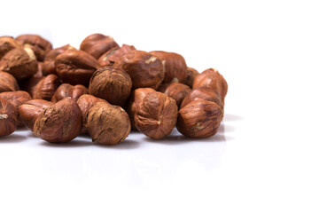Heap of hazelnuts