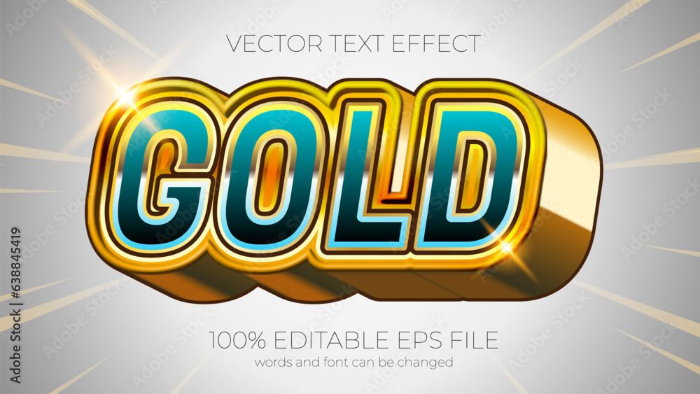 Poster gold editable text effect style, eps editable text effect
