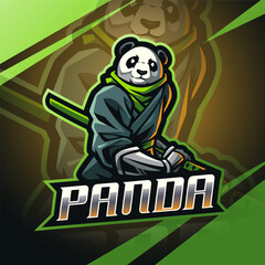 Ninja panda esport mascot logo
