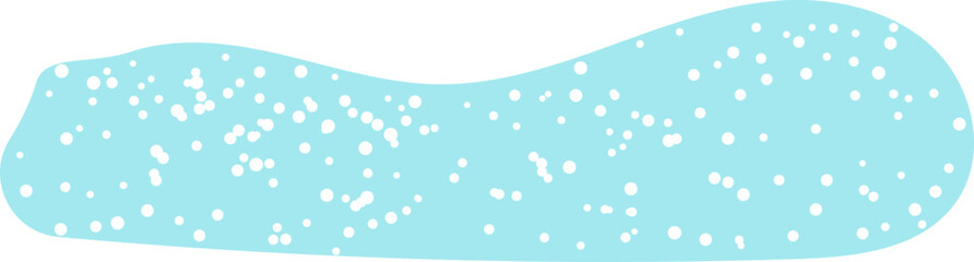 Blue abstract shape with snow texture