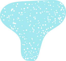 Blue abstract shape with snow texture