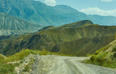 Mountain plateau, road to Kazarman,  Kyrgyzstan
