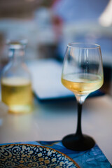 White wine in the glass