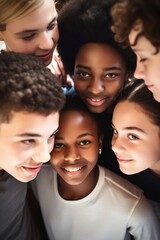 Obraz premium cropped shot of a group of teenagers standing in a huddle