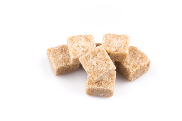 brown sugar cubes isolated