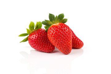 Red ripe strawberry fruits