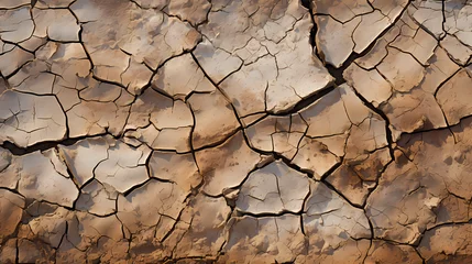 Wandcirkels aluminium a dry and cracked landscape during a severe drought © Asep