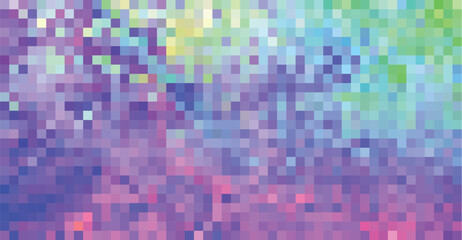 Pixel Art design - blurred  purple background. Colorful mosaic pattern. Vector clipart