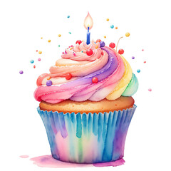 Watercolor Birthday Party Clipart, Graphics, PNG Transparent Background 