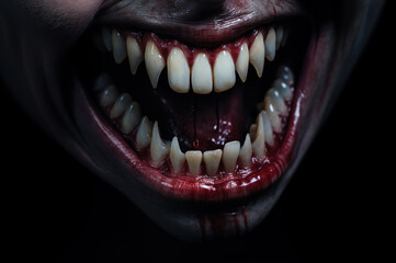 AI generated image of vampire on black background