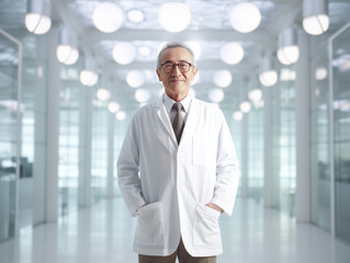 Distinguished Male Nobel Prize-Winning Scientist, Doctor, and Pharmacist: Isolated Business Portrait