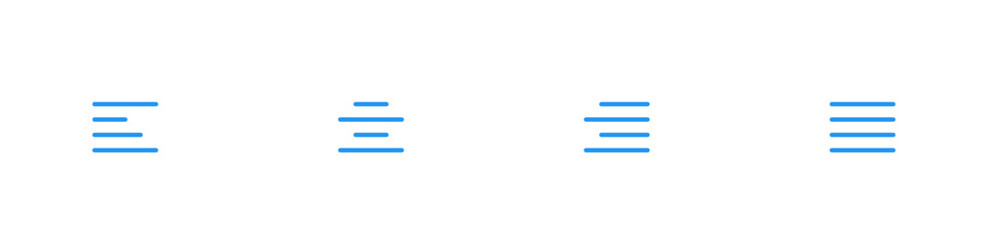 blue text align vector icon button