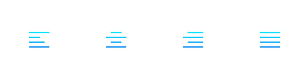 blue gradient text align vector icon button
