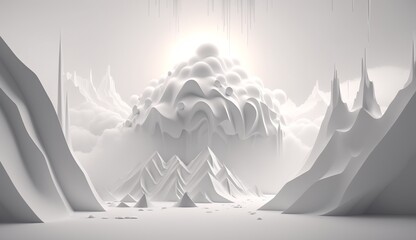 winter landscape with trees Created with generative Ai