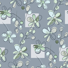 Simple Flowers Seamless Pattern