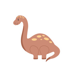 Cute childish dinosaur with spots. Cartoon vector illustration of animal for kids design