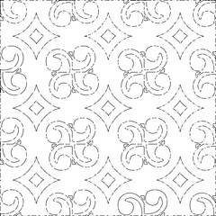 White background with black Dashes lines. Plain background with  simpe pattern. Black and white color. Abstract background for web page, textures, card, poster, fabric, textile.