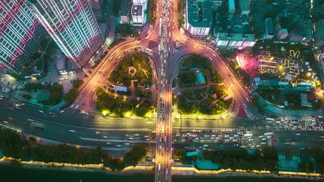 Time-lapse photography of urban scenery in Changsha, Hunan, China