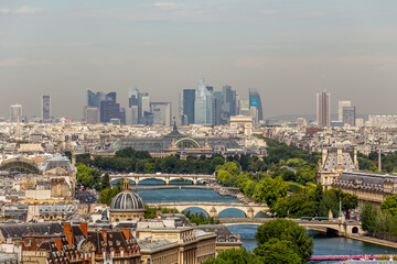 Paris from above overlooking the La Defense district