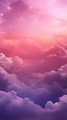 Fotobehang Pruim Pastel warm color gradient mystical sunlight sky with fluffy clouds phone hd background wallpaper, ai generated