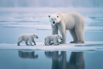 Foto op Canvas nature bear wildlife polar bear arctic conservation ice animal wilderness cold preservation ecology winter snow climate change environment change warming global warming ecosystem generative ai © Lumos sp