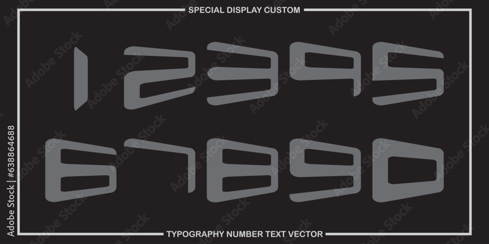 Poster assorted digital custom vector numbers. minimum. color gradation. dark. banner network. 3d effect. d