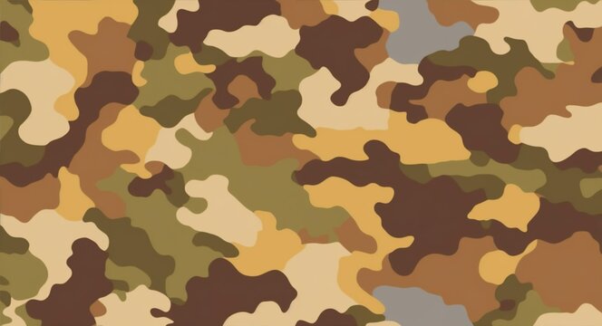 Classic military desert camouflage pattern in brown color tones. Generative AI.