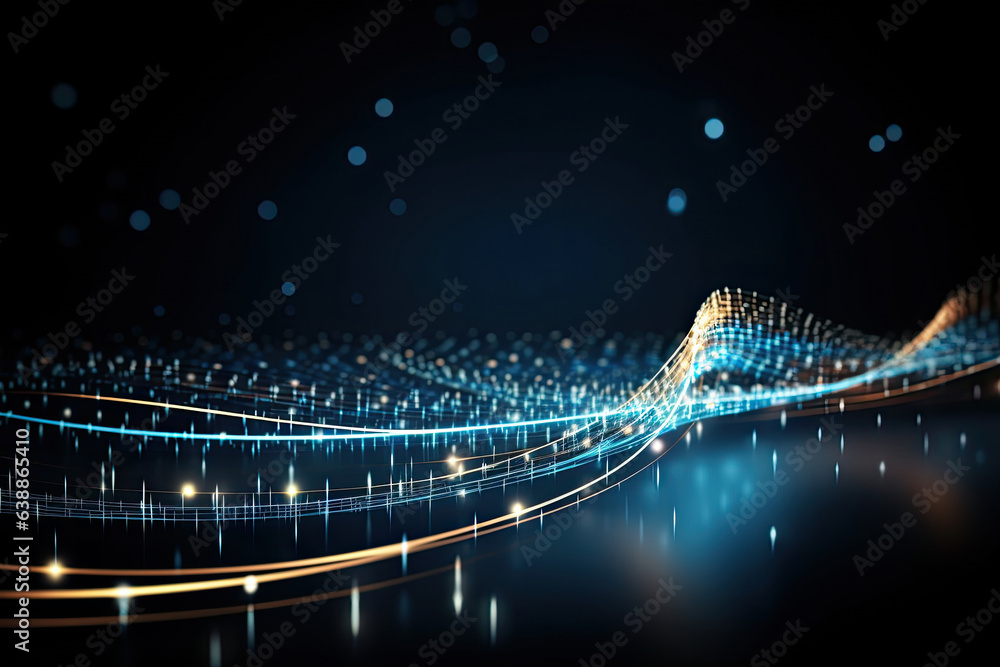 Poster abstract technology lines background with smart and futuristic, intelligent communication network co
