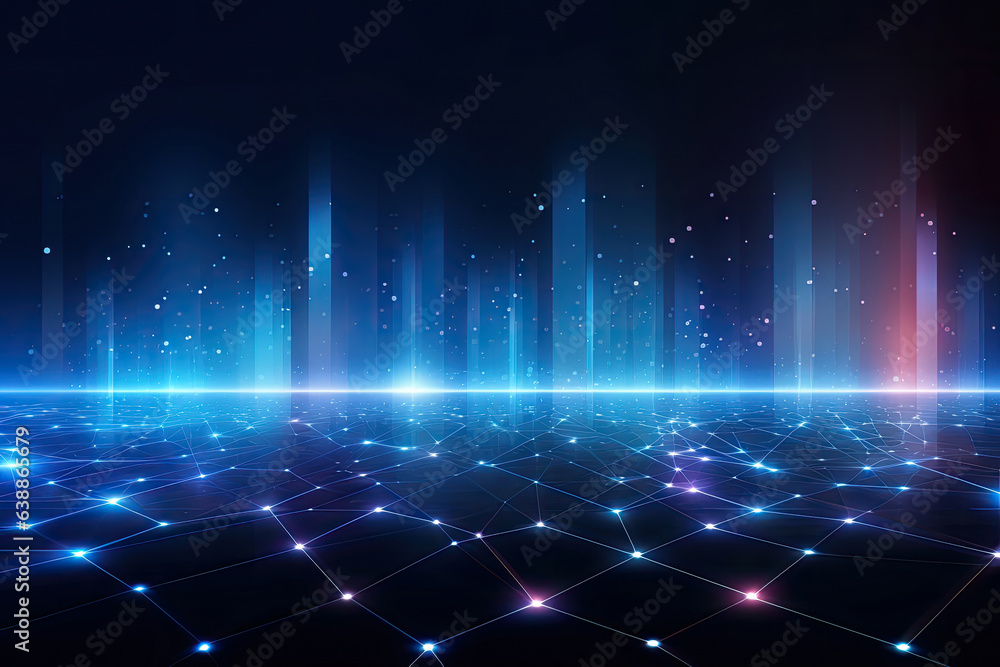 Poster abstract technology lines background with smart and futuristic, intelligent communication network co