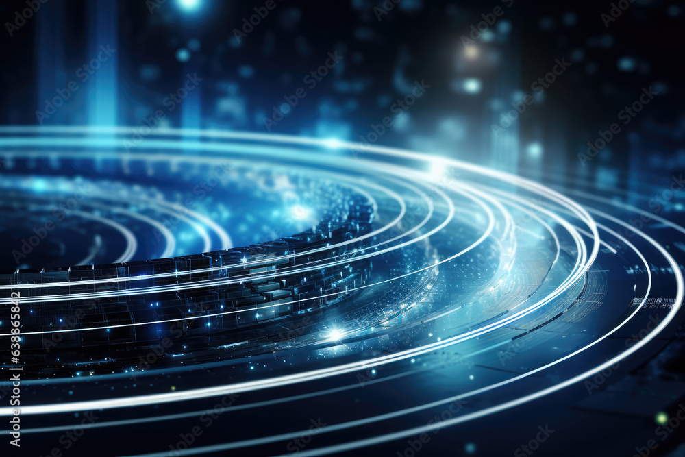 Poster abstract technology lines background with smart and futuristic, intelligent communication network co