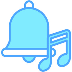 Bell icon often used in design, websites, or applications, banner, flyer to convey specific concepts related to music and multimedia