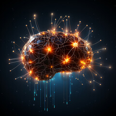 Fototapeta premium A digital Human brain model Futuristic tech development, Human design, The artificial intelligence, Smart mind