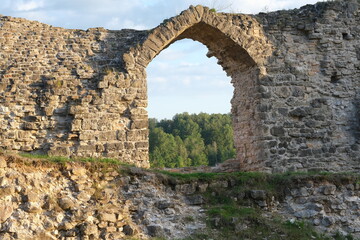 Koknese castle ruins. Sunny day