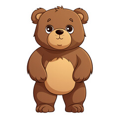 Obraz premium Cute bear cartoon character, illustration isolated on transparent background 