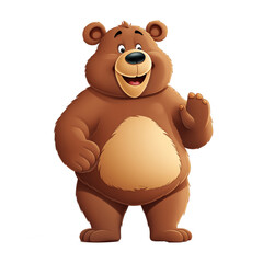 Obraz na płótnie Canvas Cute bear cartoon character, illustration isolated on transparent background 