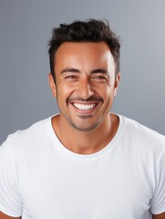 Fototapeta premium Attractive young man wearing casual clothes, generative ai