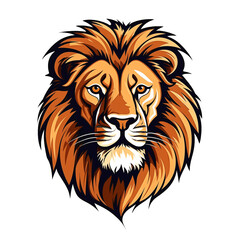 Lion head clip art, isolated on transparent background 