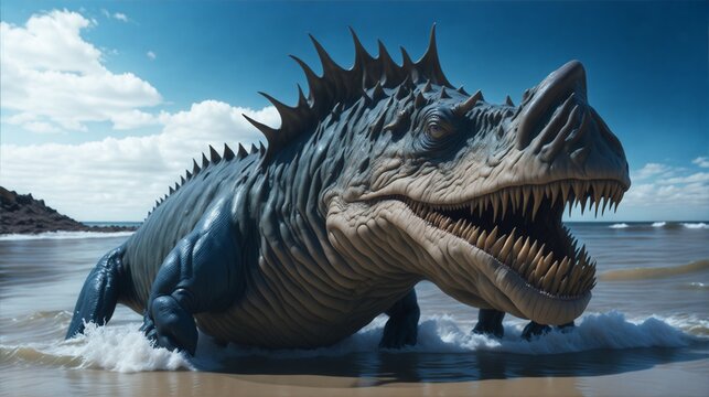 dinosaur in the water