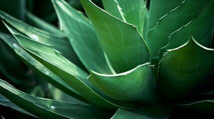 Cactus plant Agave attenuata soft details texture. Natural abstract, delicate and fluid shapes lines. Highlight focused leaf edges and blurred background