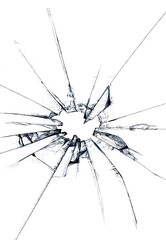Broken cracks glass fracture effect texture isolated PNG easy to use
