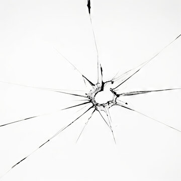 Broken cracks glass fracture effect texture isolated PNG easy to use