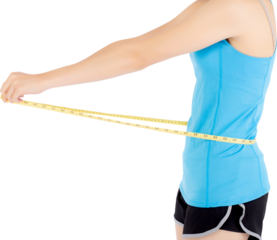 Closeup caucasian leg slim of woman with measure, girl wear sport with measuring centimeter tape for healthy and diet, cellulite and calories for health care.