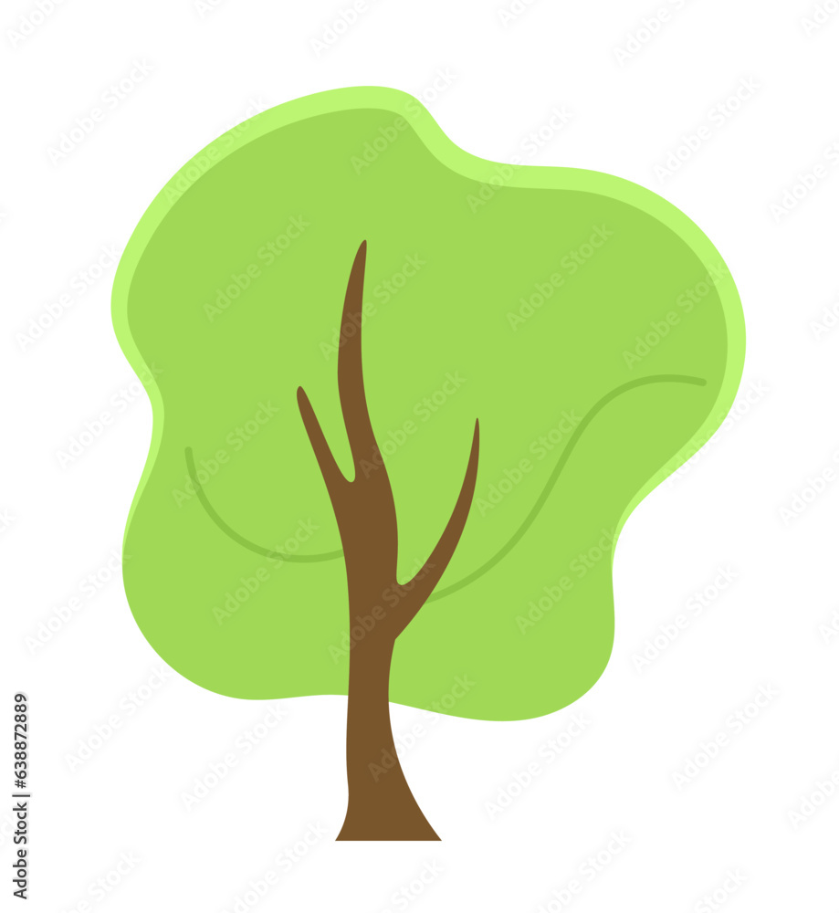 Poster tree semi flat colour vector object. editable cartoon clip art icon on white background. simple spot